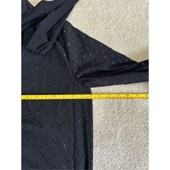 NWT Michael Michael Kors Dark Academia Polka Dot Bow Tie Top Sz M - Picture 4 of 7